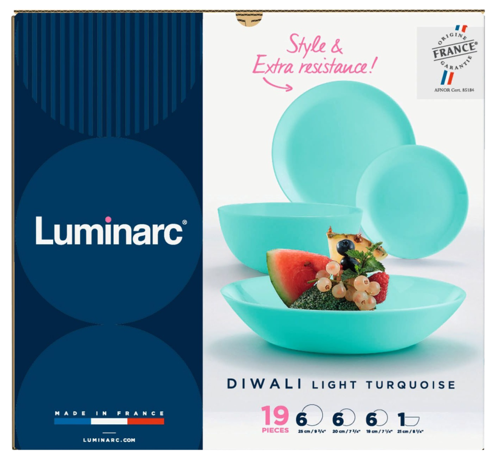 Сервиз LUMINARC DIWALI LIGHT TURQUOISE, 19 предметов (6443106) Киев - изображение 7
