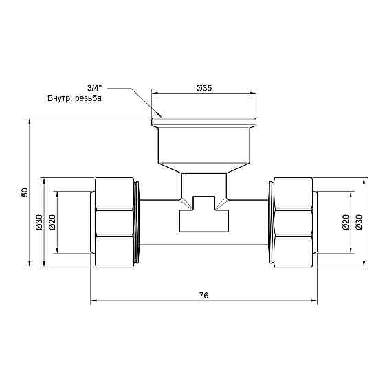 Трійник обтискний Thermo Alliance Standart 20х3/4"х20 ВР SD159W2020 Київ