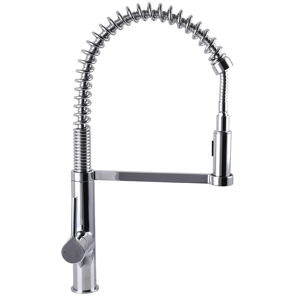 Змішувач для кухні TOPAZ SARDINIA TS-08401-H71 Гнучкий вилив на пружині, з душовою насадкою Тернопіль - фото 6