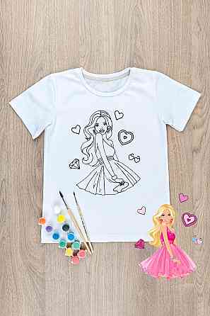 Футболка-раскраска детская Барби, Крохатушка одяг Киев