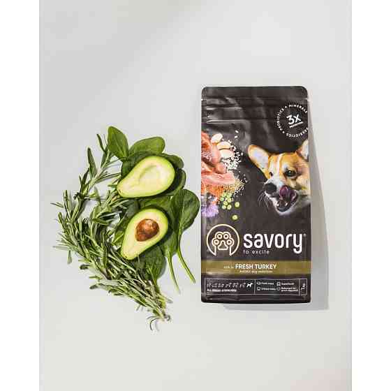 Сухой корм Savory All Breed для стерилизованных собак всех пород, со свежей индейкой, 3 кг Винница