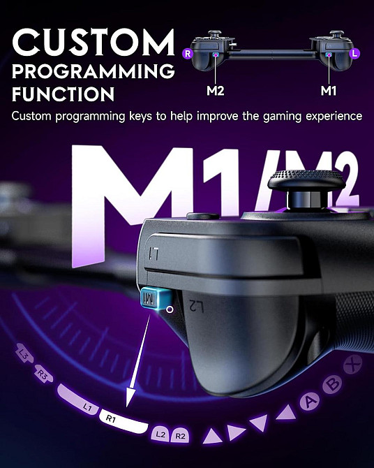 Ігровий контролер EasySMX M10 Чорний Type-C для Android та iPhone 15 Hall джойстики та тригери 255 рівнів низька затримка Київ - фото 5