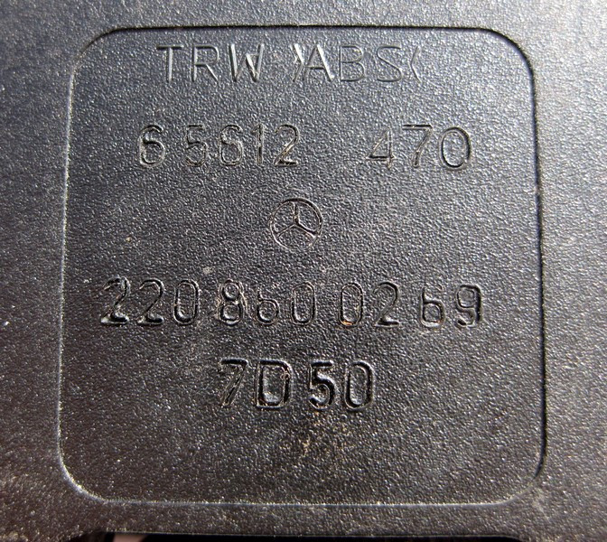 Mercedes-Benz  A2208600269 7D50 Засувка ременя безпеки задня права та центральна сіра S-Class W220 Одеса - фото 3