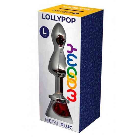 Металлическая анальная пробка Wooomy Lollypop Double Ball Metal Plug Red L диаметр 3,5, длина 10,5 с Sex Aura Киев