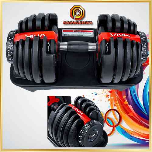 Гантель з регульованою вагою VNK з вагою від 2,5 до 24 кг сталева з прогумованою ручкою і підставкою 1 шт Київ