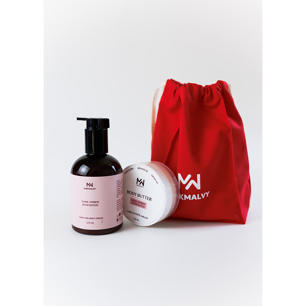 Праздничный набор для тела Dark amber rosewood мини Mak Malvy Киев - изображение 3