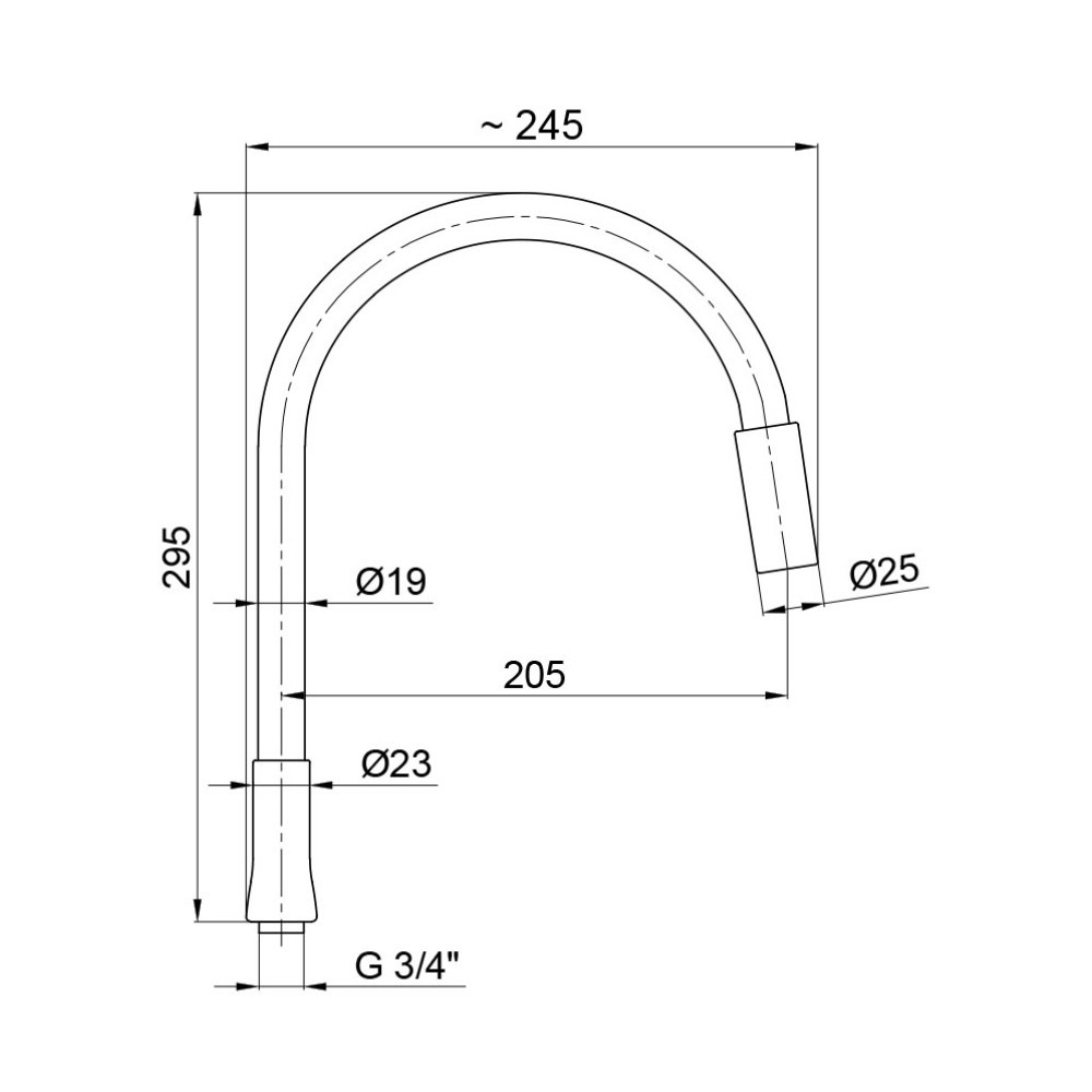 Вилив для змішувача Lidz Niagara 261 24 см LDNIA261BLA29120 Black Київ - фото 2