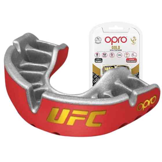 Капа OPRO Gold UFC доросла (вік 11+)  Red/Silver (art.102516002) Луцк