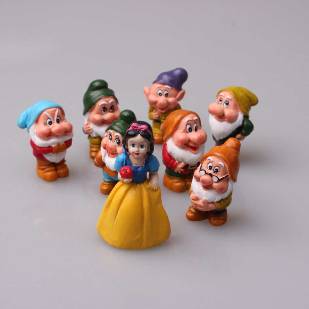 Набор фигурок Белоснежка и семь гномов из полистоуна. Для флорариума, кашпо, миниатюры, поделок. 8 шт Одесса - изображение 1