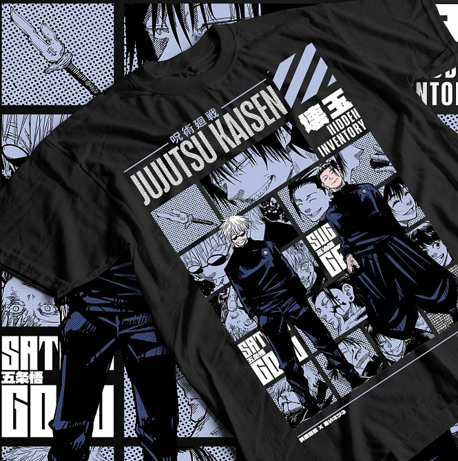 Футболка аниме Магическая битва оверсайз (S/M/L) Черний AnimeJ0066 Днепр - изображение 1