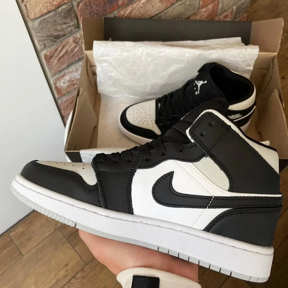 Кроссовки Nike AIR Jordan Белые Мужские Черные Джорданы Высокие Найк (размеры: 41,42,43,44,45) Днепр - изображение 10