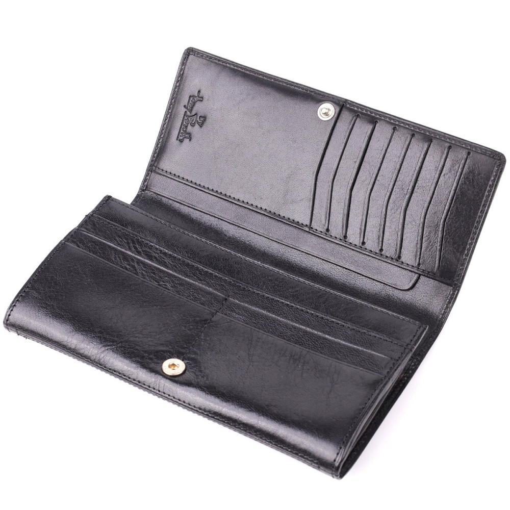 Женский вместительный кошелек из натуральной кожи Tony Perotti 20905_1 (3630 nero) Черный Киев - изображение 6