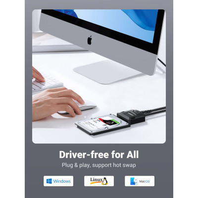 Перехідник USB 3.0 Type-А to SATA III (F) CR108 Ugreen (20611) Вінниця - фото 5