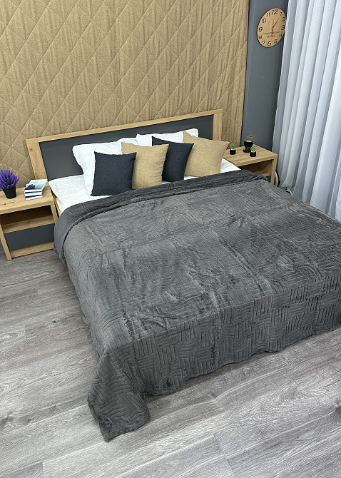 Плед-покрывало Премиум 220х240 см (+-5см) Серый (87-225) Киев - изображение 5