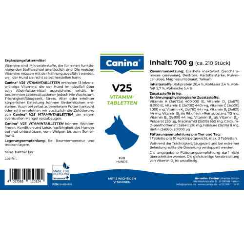 Вітамінний комплекс Canina V25 Vitamintabletten для собак 700 г 210 табл. Київ