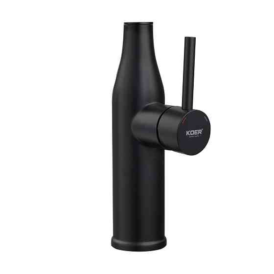 Кухонный смеситель Koer KI-70005-05 с черным силиконовым изливом из нержавеющей стали (KR5005) Харьков