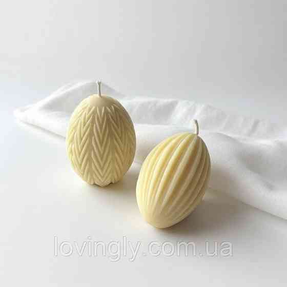 Великодні свічки яйця handmade «Пасхальні яйця» – дві свічки ручної роботи 6 см натуральний віск, подарункова коробка Ірпінь