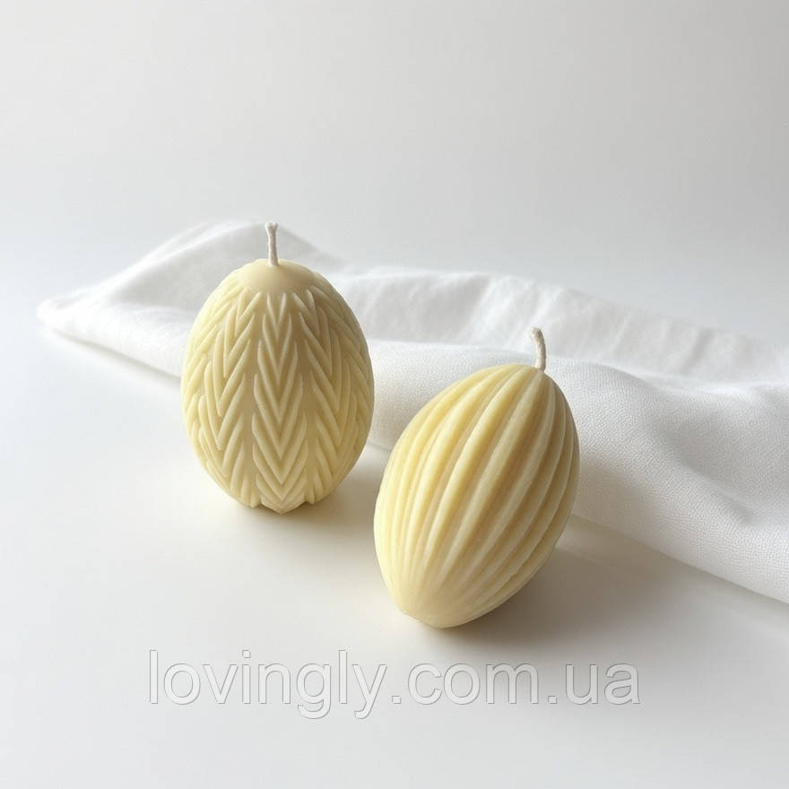 Великодні свічки яйця handmade «Пасхальні яйця» – дві свічки ручної роботи 6 см натуральний віск, подарункова коробка Ірпінь - фото 6