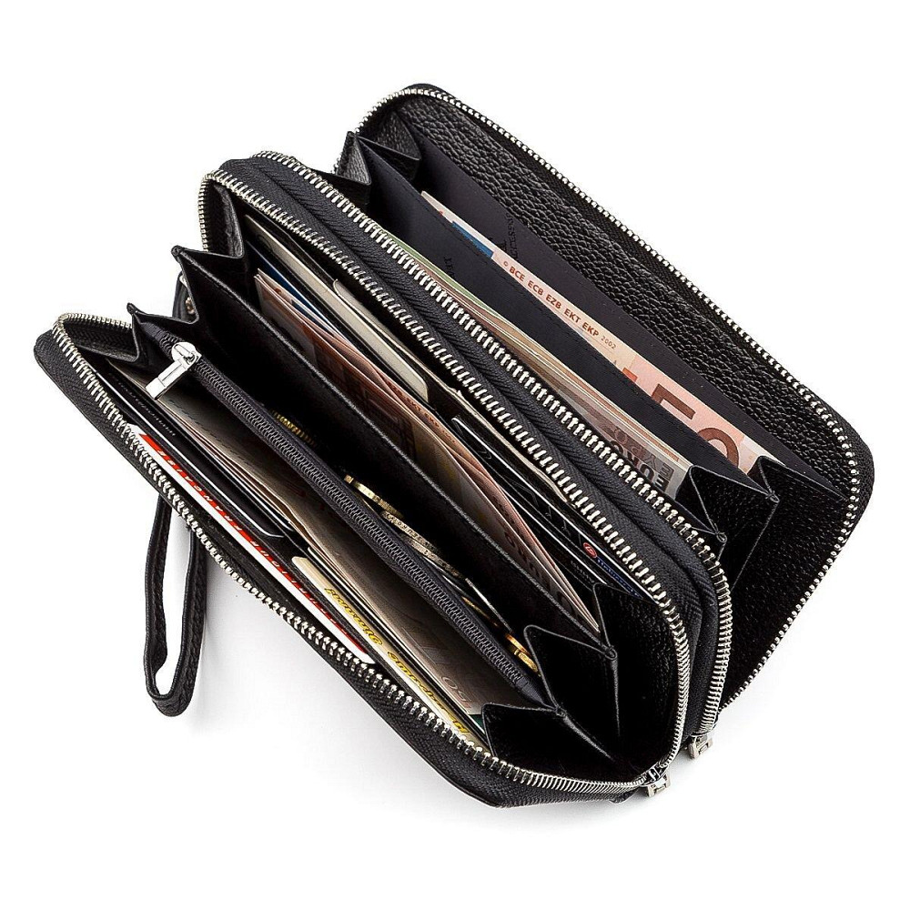 Чоловічий гаманець ST Leather 18451 (ST127) натуральна шкіра Чорний Київ - фото 4