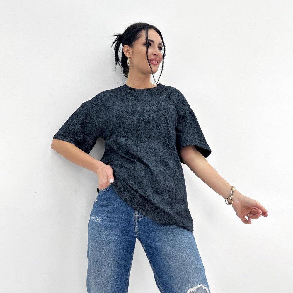 Базова футболка тай-дай "Simple" (Турція) оптом | Норма і батал Чорний, 46-48 Київ - фото 1