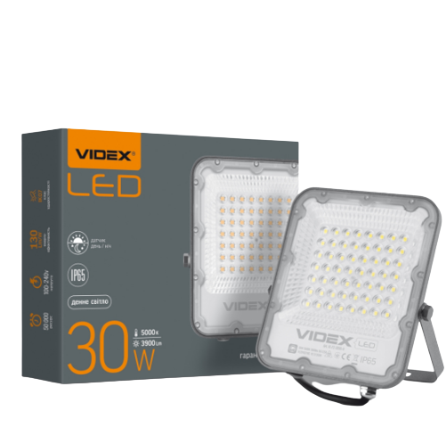 LED Прожектор 30W 5000К 220V з датчиком день/ніч VL-F2-305G-N Videx Житомир