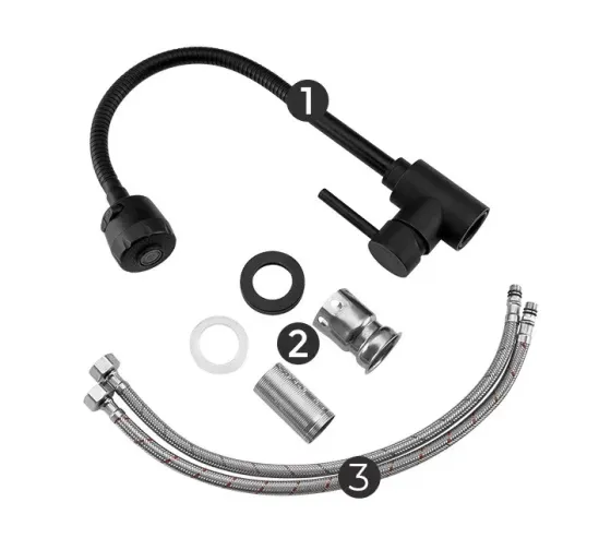 Смеситель для кухни Frap F40993-6 с гибким изливом, 2 режима, черный Киев