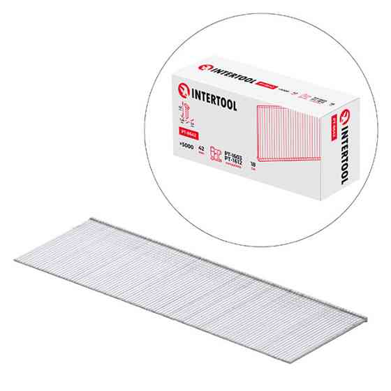 Цвях для степлера PT-1603, PT-1612, 42 мм, 18GA, 1,0×1,25 мм, 5000 од/упак INTERTOOL PT-8642 Киев