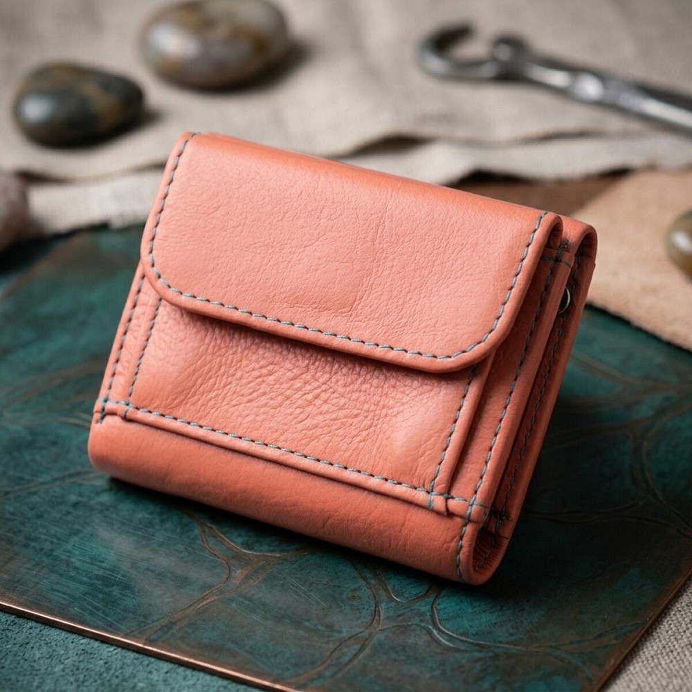 Невеликий гаманець для модниць із натуральної шкіри ST Leather 19505 Помаранчевий Київ - фото 14