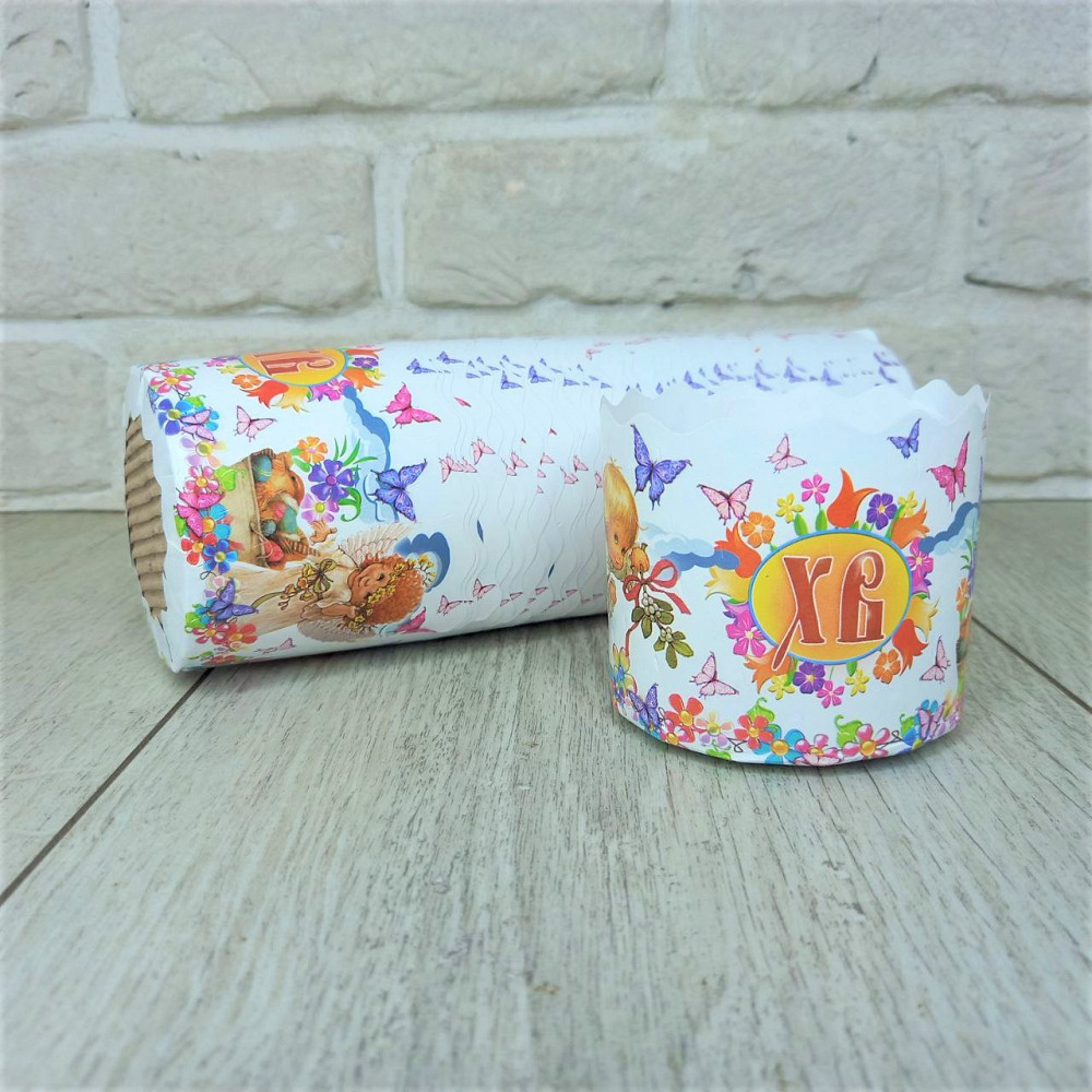 Паперова форма для пасок 70–100 г, d70×h85 мм, асорті, упаковка 50 шт, для випічки великодніх пасок Харків - фото 7