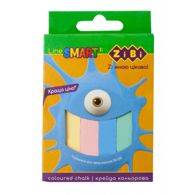 Крейда ZiBi кольорова квадратна, 12 шт, SMART Line (ZB.6705-99) Вінниця - фото 1