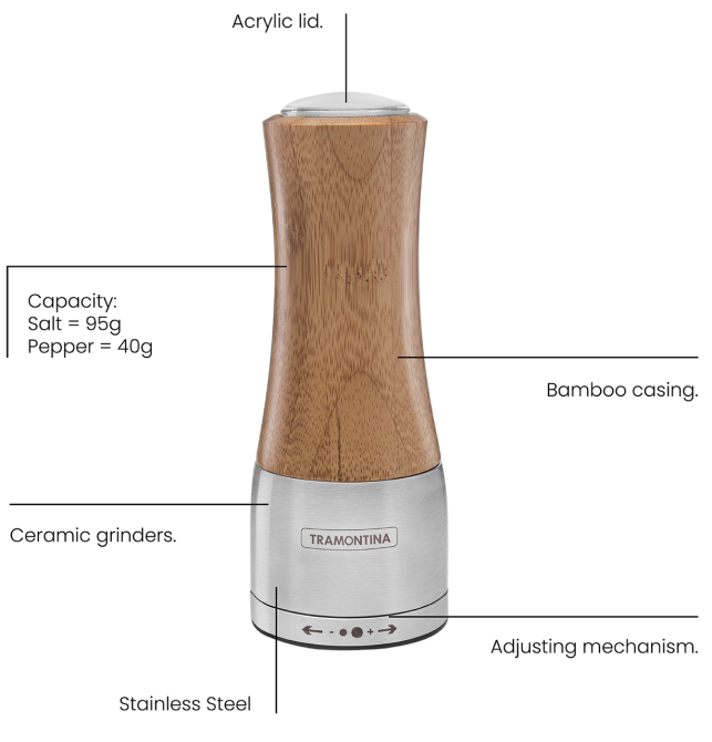 Мельница для специй TRAMONTINA Realce Бамбук (6747182) Киев - изображение 3
