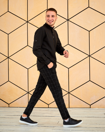 Сорочка чоловіча льон довгий рукав Чорний S Харків