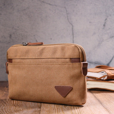 Сумка Vintage Мужская из текстиля Коричневая (21260) Винница - изображение 3