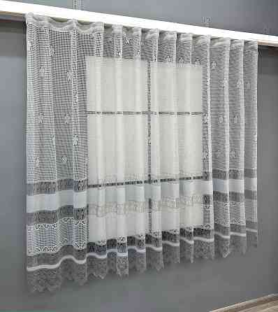 Тюль сетка VR-Textil Juli № 1717т Арка на кухню цвет серый 400х150 см (53-0042) Киев
