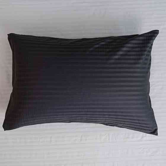 Наволочка страйп сатин на подушку 50х50 см 125 г/м2 YouStar 1 шт. (Темно-сірий) Суми