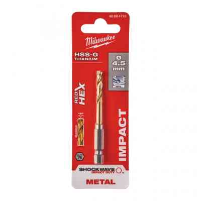 Свердло Milwaukee по металу RedHEX HSS-G TiN, 4,5 мм (48894710) Вінниця