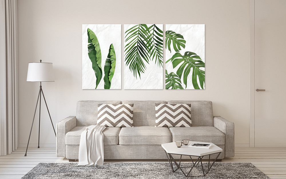 Модульная картина "Зелені листя Абстракція" Art-900_3A (53х100см) Київ - фото 2