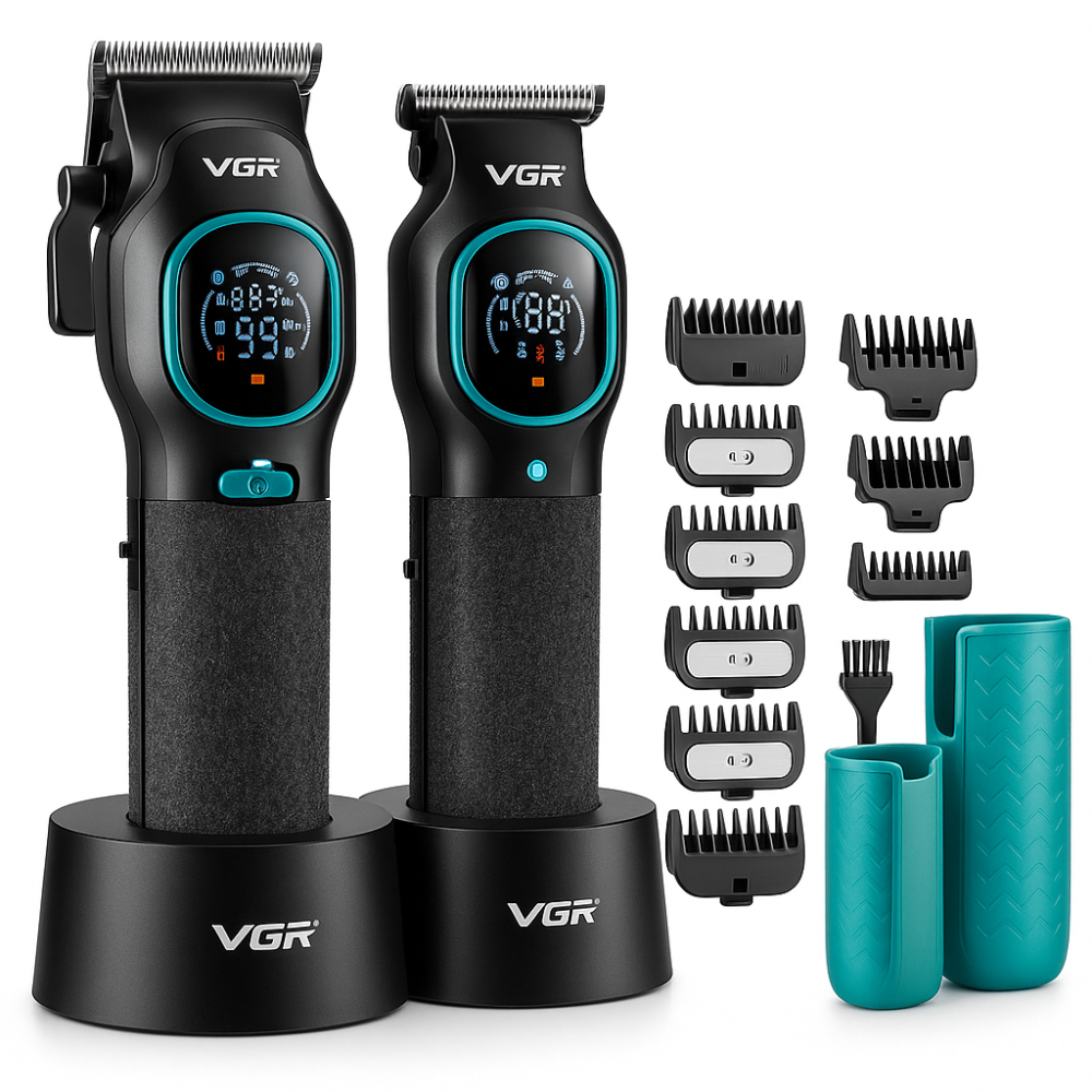 Комплект для стрижки VGR 2 в 1 V-886 S2 BLACK, аккумуляторная машинка и триммер TD-61 Львов - изображение 7