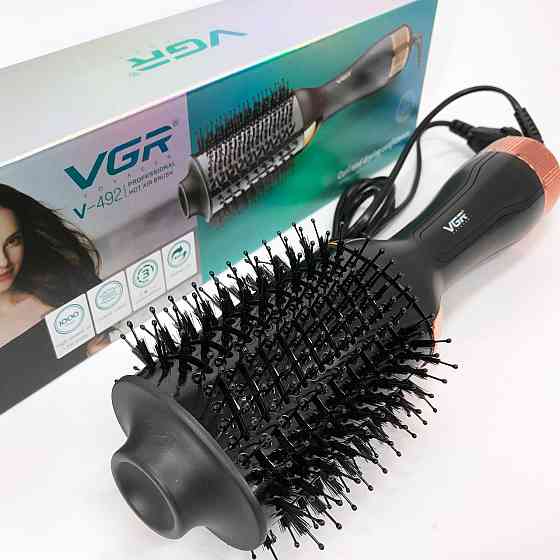 Електрична фен-щітка для гладкої зачіски VGR V-492, Фен для волосся від мережі, Фен з різними режимами NR-48 Івано-Франківськ