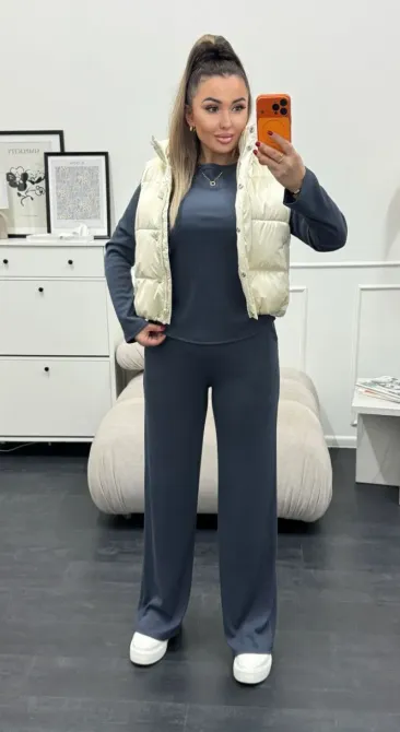 Костюм двійка — лонгслів з драпіруванням + брюки Одеса - фото 9