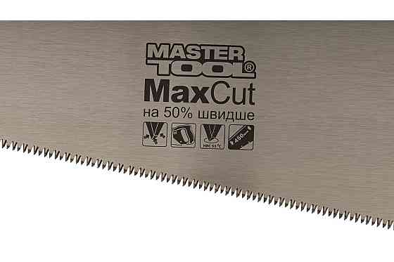 Ножовка столярная 450 мм MASTERTOOL 9TPI MAX CUT закаленный зуб 3D заточка полированная 14-2845 Ровно