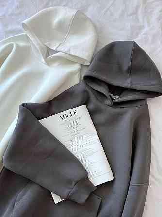 Жіноче базове оверсайз худі турецьке тринитка пін'є Молочний Одеса