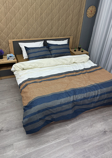 Комплект постельного белья, Decorator Vinette Двуспальный 180х215 разноцветная полоска (88-014) Киев - изображение 3