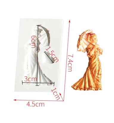 Молд силиконовый Женщина с зонтом 45 на 74 мм серый Киев