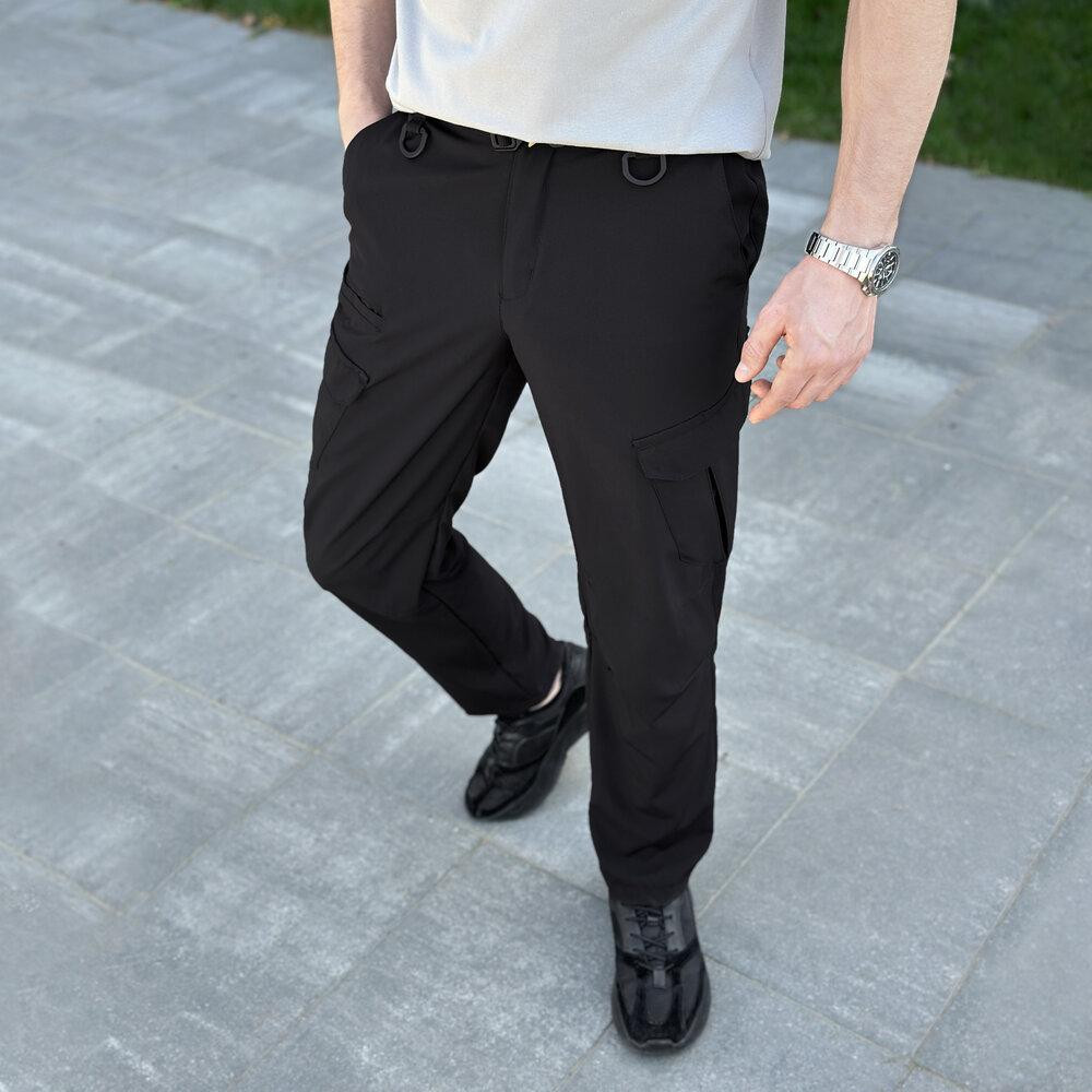 Штани карго чоловічі весняні з кишенями чорні Pobedov Tactical Soft Київ - фото 3
