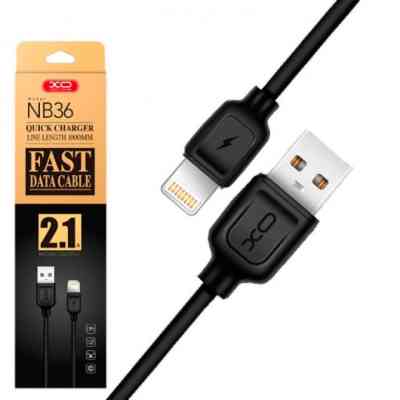 Дата кабель USB 2.0 AM to Lightning 1.0m 2.1A black XO (NB36-L-1-BK) Винница