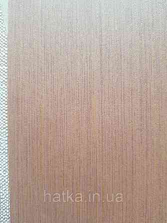 Шпалери вінілові на флізелін Marburg 82197 Giulia однотонні коричневі теракотові з сріблом тонка смужка Київ