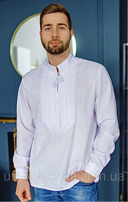 Мужская льняная вышиванка Сапфир Кривой Рог - изображение 1