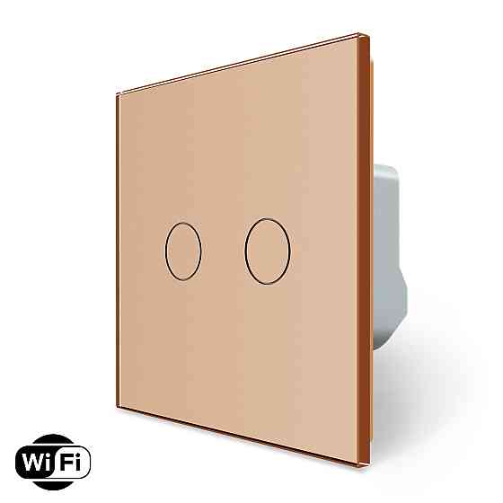 LIVOLO Розумний сенсорний Wi-Fi вимикач 2 сенсора LIVOLO золотий матове скло Коломыя