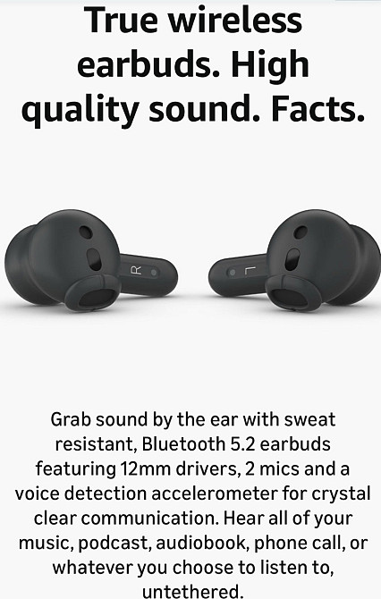 Безпровідні навушники Echo Buds 2023 найновіша версія, НОВІ запечатані. Харків - фото 1